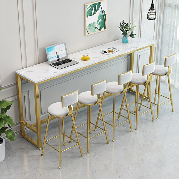 White Bar Table Traditional Luxury Rectangle Bar Table with Trestle Base White 47.2"L x 15.7"W x 41.3"H Clearhalo 'Bar Furniture' 'Bar Tables' 'bar_tables' 'Furniture' 'furniture_bar_tables' 'Kitchen & Dining Furniture' 4851846