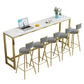 White Bar Table Traditional Luxury Rectangle Bar Table with Trestle Base White 39.4"L x 15.7"W x 41.3"H Clearhalo 'Bar Furniture' 'Bar Tables' 'bar_tables' 'Furniture' 'furniture_bar_tables' 'Kitchen & Dining Furniture' 4851847
