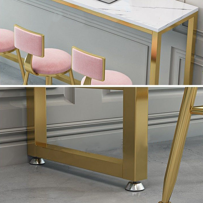 White Bar Table Traditional Luxury Rectangle Bar Table with Trestle Base Clearhalo 'Bar Furniture' 'Bar Tables' 'bar_tables' 'Furniture' 'furniture_bar_tables' 'Kitchen & Dining Furniture' 4851849