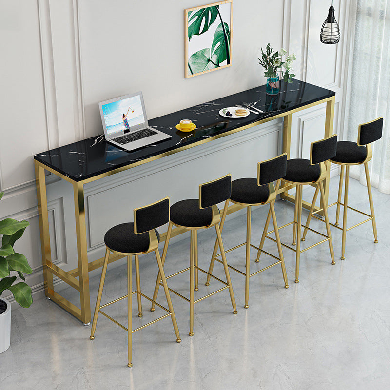 White Bar Table Traditional Luxury Rectangle Bar Table with Trestle Base Black Clearhalo 'Bar Furniture' 'Bar Tables' 'bar_tables' 'Furniture' 'furniture_bar_tables' 'Kitchen & Dining Furniture' 4851850