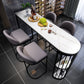 Contemporary Sintered Stone Table Dining Bar Counter Table for Kitchen 70.9"L x 15.7"W x 41.3"H Black Without Chairs Clearhalo 'Bar Furniture' 'Bar Tables' 'bar_tables' 'furn' 'furn_bar_tables' 'Furniture' 'furniture_bar_tables' 'Kitchen & Dining Furniture' 4851856
