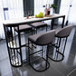 Contemporary Sintered Stone Table Dining Bar Counter Table for Kitchen 47.2"L x 15.7"W x 41.3"H Black Without Chairs Clearhalo 'Bar Furniture' 'Bar Tables' 'bar_tables' 'furn' 'furn_bar_tables' 'Furniture' 'furniture_bar_tables' 'Kitchen & Dining Furniture' 4851859