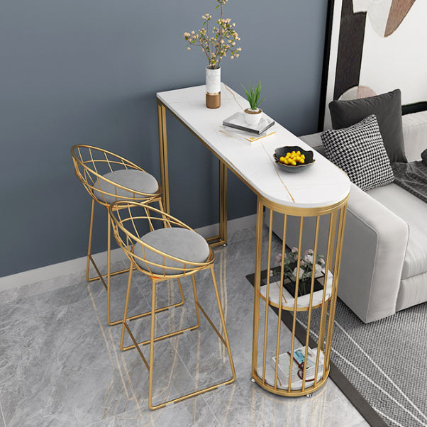 Nordic Glam Sintered Stone Table Dining Bar Counter Table for Kitchen Clearhalo 'Bar Furniture' 'Bar Tables' 'bar_tables' 'furn' 'furn_bar_tables' 'Furniture' 'furniture_bar_tables' 'Kitchen & Dining Furniture' 4851880