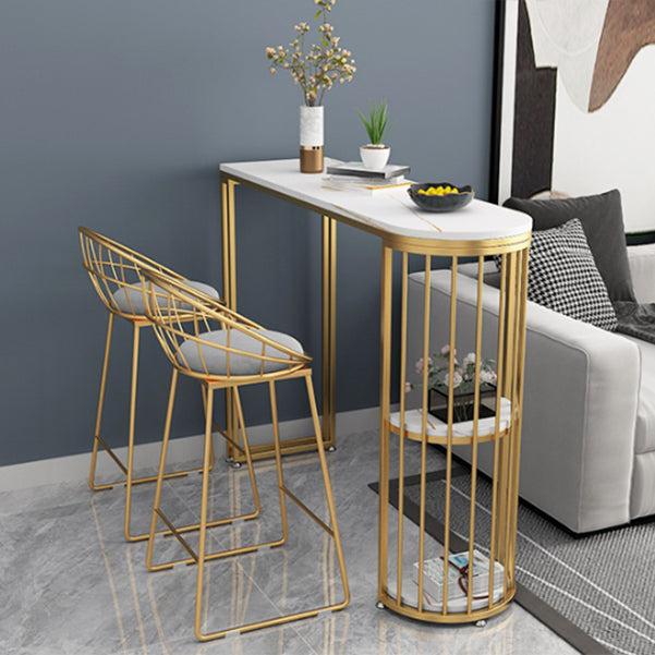 Nordic Glam Sintered Stone Table Dining Bar Counter Table for Kitchen Clearhalo 'Bar Furniture' 'Bar Tables' 'bar_tables' 'furn' 'furn_bar_tables' 'Furniture' 'furniture_bar_tables' 'Kitchen & Dining Furniture' 4851882
