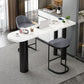 Artificial Wood/Stone Bar Dining Table Modern Oval Bar Table with Tripod for Dining Room 78.7"L x 15.7"W x 41.3"H Manufactured Wood Without Chairs Clearhalo 'Bar Furniture' 'Bar Tables' 'bar_tables' 'furn' 'furn_bar_tables' 'Furniture' 'furniture_bar_tables' 'Kitchen & Dining Furniture' 4851920