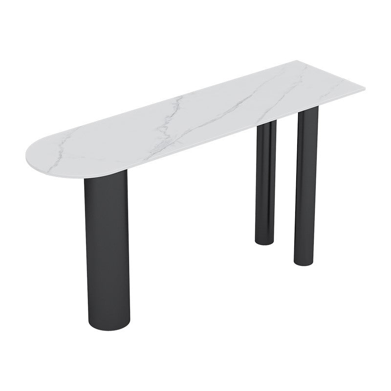 Artificial Wood/Stone Bar Dining Table Modern Oval Bar Table with Tripod for Dining Room Stone Without Chairs Clearhalo 'Bar Furniture' 'Bar Tables' 'bar_tables' 'furn' 'furn_bar_tables' 'Furniture' 'furniture_bar_tables' 'Kitchen & Dining Furniture' 4851921