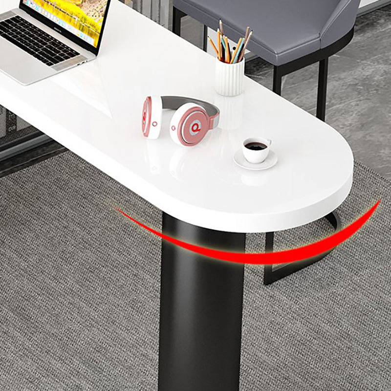 Artificial Wood/Stone Bar Dining Table Modern Oval Bar Table with Tripod for Dining Room Clearhalo 'Bar Furniture' 'Bar Tables' 'bar_tables' 'furn' 'furn_bar_tables' 'Furniture' 'furniture_bar_tables' 'Kitchen & Dining Furniture' 4851925