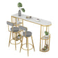 Stone Bar Dining Table Glam Bar Table with Double Pedestal for Dining Room Clearhalo 'Bar Furniture' 'Bar Tables' 'bar_tables' 'furn' 'furn_bar_tables' 'Furniture' 'furniture_bar_tables' 'Kitchen & Dining Furniture' 4851938