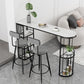 Stone Bar Dining Table Glam Bar Table with Double Pedestal for Dining Room Clearhalo 'Bar Furniture' 'Bar Tables' 'bar_tables' 'furn' 'furn_bar_tables' 'Furniture' 'furniture_bar_tables' 'Kitchen & Dining Furniture' 4851942