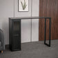 Stone Bar Dining Table Modern Rectangle Bar Table with Double Pedestal for Living Room Gold-Black Without Chairs Clearhalo 'Bar Furniture' 'Bar Tables' 'bar_tables' 'furn' 'furn_bar_tables' 'Furniture' 'furniture_bar_tables' 'Kitchen & Dining Furniture' 4851950