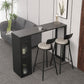 Stone Bar Dining Table Modern Rectangle Bar Table with Double Pedestal for Living Room 78.7"L x 15.7"W x 41.3"H Gold-Black Without Chairs Clearhalo 'Bar Furniture' 'Bar Tables' 'bar_tables' 'furn' 'furn_bar_tables' 'Furniture' 'furniture_bar_tables' 'Kitchen & Dining Furniture' 4851951