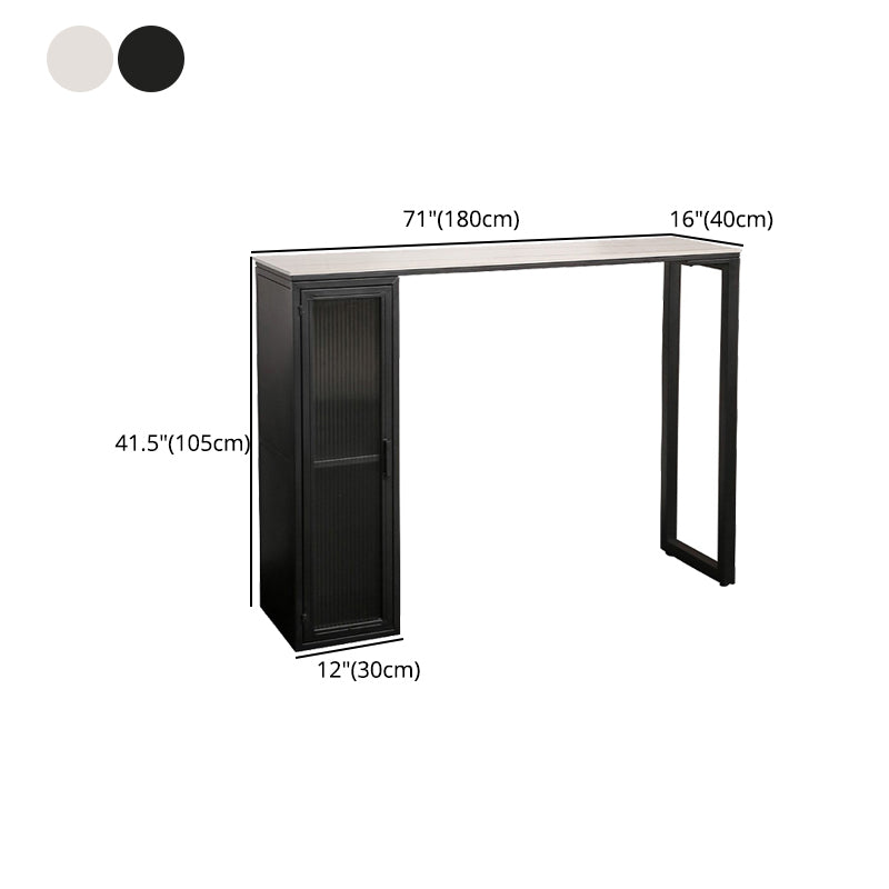 Stone Bar Dining Table Modern Rectangle Bar Table with Double Pedestal for Living Room Clearhalo 'Bar Furniture' 'Bar Tables' 'bar_tables' 'furn' 'furn_bar_tables' 'Furniture' 'furniture_bar_tables' 'Kitchen & Dining Furniture' 4851963