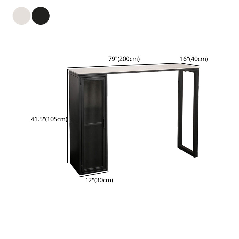 Stone Bar Dining Table Modern Rectangle Bar Table with Double Pedestal for Living Room Clearhalo 'Bar Furniture' 'Bar Tables' 'bar_tables' 'furn' 'furn_bar_tables' 'Furniture' 'furniture_bar_tables' 'Kitchen & Dining Furniture' 4851964