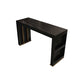 Stone Bar Dining Table Modern Bar Table with Double Pedestal for Dining Room Gold-Black Without Chairs Clearhalo 'Bar Furniture' 'Bar Tables' 'bar_tables' 'furn' 'furn_bar_tables' 'Furniture' 'furniture_bar_tables' 'Kitchen & Dining Furniture' 4851968