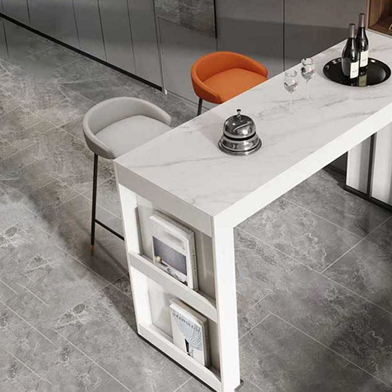 Stone Bar Dining Table Modern Bar Table with Double Pedestal for Dining Room Clearhalo 'Bar Furniture' 'Bar Tables' 'bar_tables' 'furn' 'furn_bar_tables' 'Furniture' 'furniture_bar_tables' 'Kitchen & Dining Furniture' 4851975