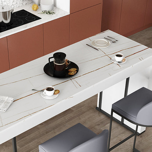 Stone Bar Dining Table Modern Bar Table with Double Pedestal for Dining Room Clearhalo 'Bar Furniture' 'Bar Tables' 'bar_tables' 'furn' 'furn_bar_tables' 'Furniture' 'furniture_bar_tables' 'Kitchen & Dining Furniture' 4851976