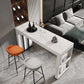 Stone Bar Dining Table Modern Bar Table with Double Pedestal for Dining Room Clearhalo 'Bar Furniture' 'Bar Tables' 'bar_tables' 'furn' 'furn_bar_tables' 'Furniture' 'furniture_bar_tables' 'Kitchen & Dining Furniture' 4851979