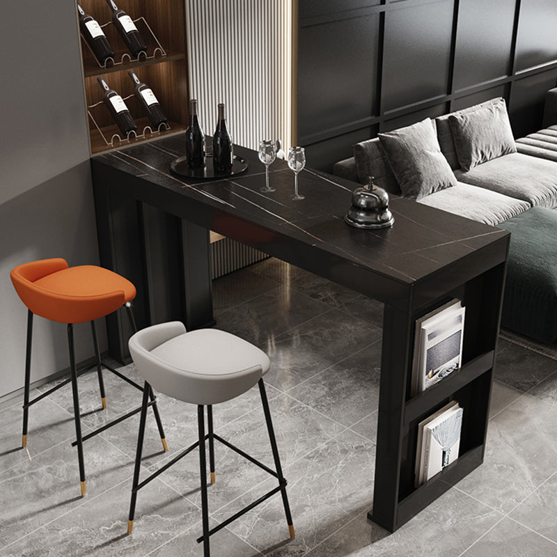 Stone Bar Dining Table Modern Bar Table with Double Pedestal for Dining Room Clearhalo 'Bar Furniture' 'Bar Tables' 'bar_tables' 'furn' 'furn_bar_tables' 'Furniture' 'furniture_bar_tables' 'Kitchen & Dining Furniture' 4851980
