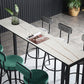 Stone Bar Table Modern Rectangle Bar Table with Double Pedestal Base for Kitchen Clearhalo 'Bar Furniture' 'Bar Tables' 'bar_tables' 'furn' 'furn_bar_tables' 'Furniture' 'furniture_bar_tables' 'Kitchen & Dining Furniture' 4851990