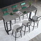Stone Bar Table Modern Rectangle Bar Table with Double Pedestal Base for Kitchen Clearhalo 'Bar Furniture' 'Bar Tables' 'bar_tables' 'furn' 'furn_bar_tables' 'Furniture' 'furniture_bar_tables' 'Kitchen & Dining Furniture' 4851995