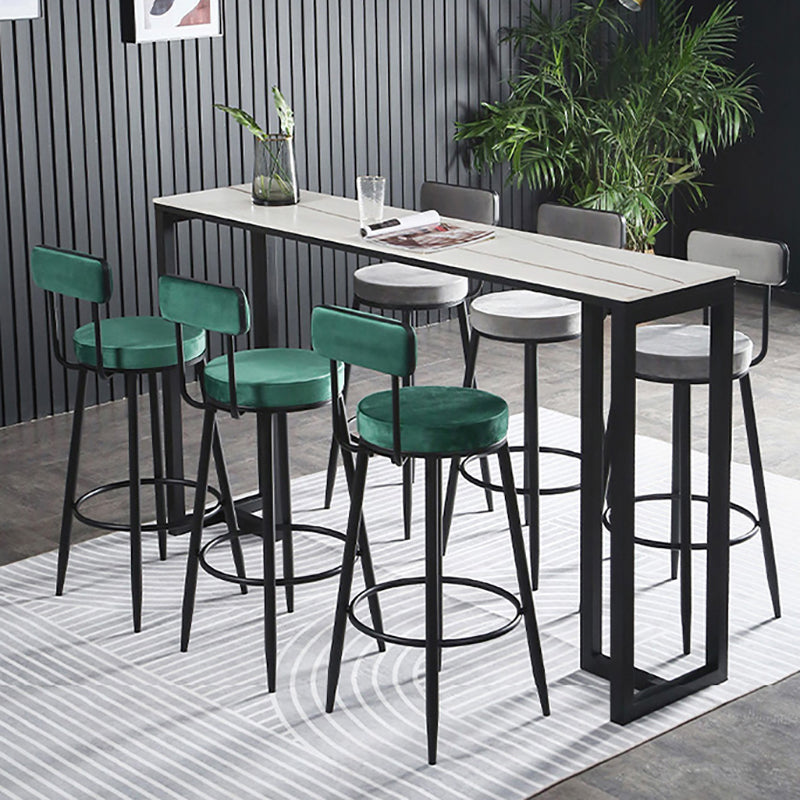 Stone Bar Table Modern Rectangle Bar Table with Double Pedestal Base for Kitchen Clearhalo 'Bar Furniture' 'Bar Tables' 'bar_tables' 'furn' 'furn_bar_tables' 'Furniture' 'furniture_bar_tables' 'Kitchen & Dining Furniture' 4851997