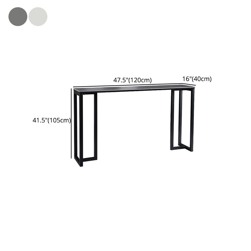 Stone Bar Table Modern Rectangle Bar Table with Double Pedestal Base for Kitchen Clearhalo 'Bar Furniture' 'Bar Tables' 'bar_tables' 'furn' 'furn_bar_tables' 'Furniture' 'furniture_bar_tables' 'Kitchen & Dining Furniture' 4851998