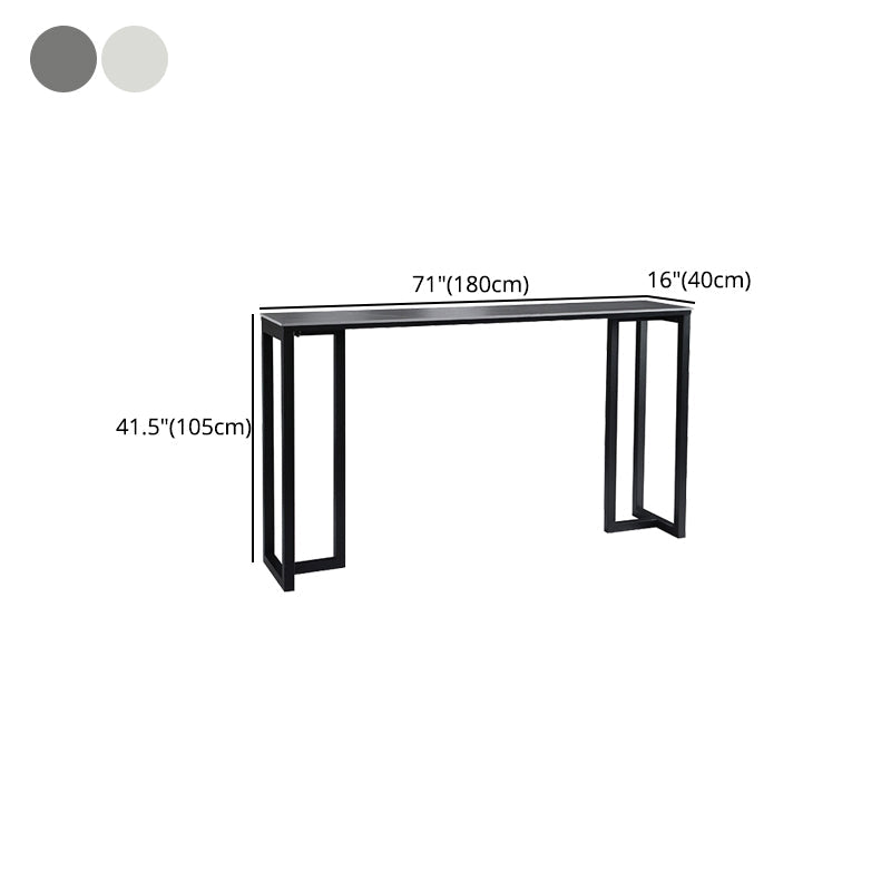 Stone Bar Table Modern Rectangle Bar Table with Double Pedestal Base for Kitchen Clearhalo 'Bar Furniture' 'Bar Tables' 'bar_tables' 'furn' 'furn_bar_tables' 'Furniture' 'furniture_bar_tables' 'Kitchen & Dining Furniture' 4852001