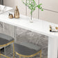 Stone/Wood Bar Dining Table Modern Oval Bar Table with Double Pedestal Clearhalo 'Bar Furniture' 'Bar Tables' 'bar_tables' 'furn' 'furn_bar_tables' 'Furniture' 'furniture_bar_tables' 'Kitchen & Dining Furniture' 4852007