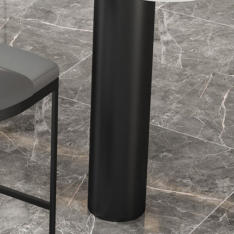 Stone/Wood Bar Dining Table Modern Oval Bar Table with Double Pedestal Clearhalo 'Bar Furniture' 'Bar Tables' 'bar_tables' 'furn' 'furn_bar_tables' 'Furniture' 'furniture_bar_tables' 'Kitchen & Dining Furniture' 4852010
