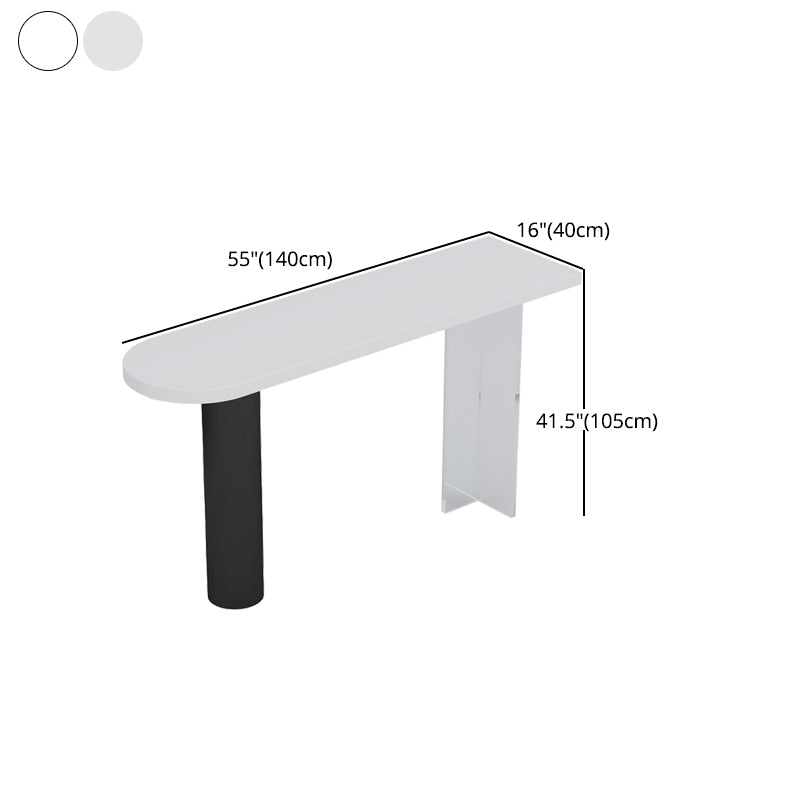 Stone/Wood Bar Dining Table Modern Oval Bar Table with Double Pedestal Clearhalo 'Bar Furniture' 'Bar Tables' 'bar_tables' 'furn' 'furn_bar_tables' 'Furniture' 'furniture_bar_tables' 'Kitchen & Dining Furniture' 4852013