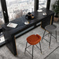 Stone Bar Dining Table Modern Bar Table with Double Pedestal Base for Dining Room 47.2"L x 15.7"W x 41.3"H Black Without Chairs Clearhalo 'Bar Furniture' 'Bar Tables' 'bar_tables' 'furn' 'furn_bar_tables' 'Furniture' 'furniture_bar_tables' 'Kitchen & Dining Furniture' 4852024