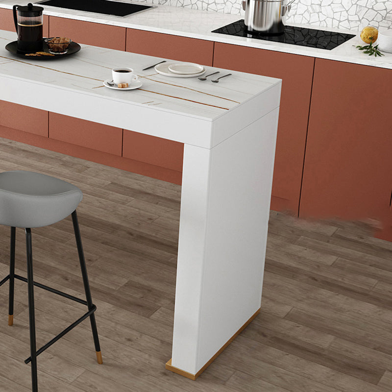 Stone Bar Dining Table Modern Bar Table with Double Pedestal Base for Dining Room Clearhalo 'Bar Furniture' 'Bar Tables' 'bar_tables' 'furn' 'furn_bar_tables' 'Furniture' 'furniture_bar_tables' 'Kitchen & Dining Furniture' 4852026