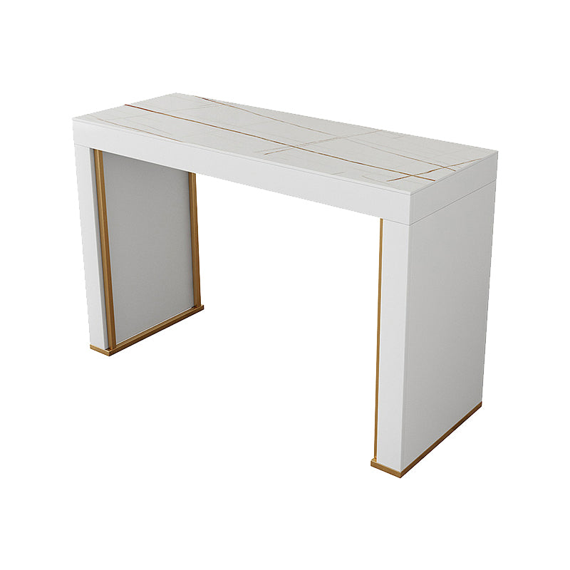 Stone Bar Dining Table Modern Bar Table with Double Pedestal Base for Dining Room Clearhalo 'Bar Furniture' 'Bar Tables' 'bar_tables' 'furn' 'furn_bar_tables' 'Furniture' 'furniture_bar_tables' 'Kitchen & Dining Furniture' 4852027