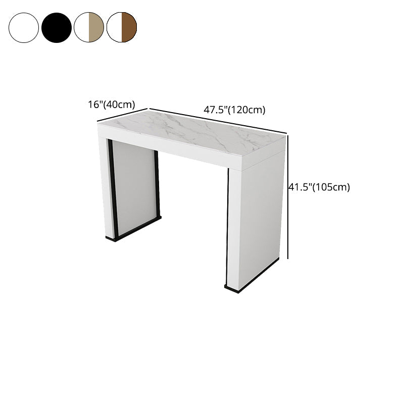Stone Bar Dining Table Modern Bar Table with Double Pedestal Base for Dining Room Clearhalo 'Bar Furniture' 'Bar Tables' 'bar_tables' 'furn' 'furn_bar_tables' 'Furniture' 'furniture_bar_tables' 'Kitchen & Dining Furniture' 4852030