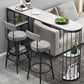 Stone Bar Dining Table Glam Oval Bar Table with Double Pedestal Base for Dining Room Clearhalo 'Bar Furniture' 'Bar Tables' 'bar_tables' 'furn' 'furn_bar_tables' 'Furniture' 'furniture_bar_tables' 'Kitchen & Dining Furniture' 4852041