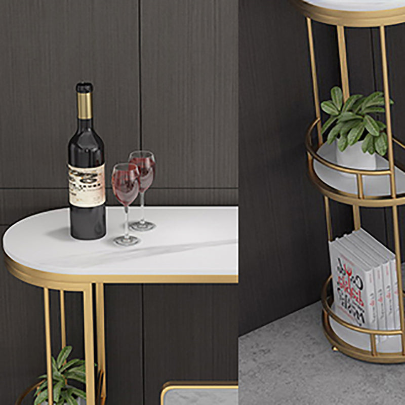 Stone Bar Dining Table Glam Oval Bar Table with Sled Base for Dining Room Clearhalo 'Bar Furniture' 'Bar Tables' 'bar_tables' 'furn' 'furn_bar_tables' 'Furniture' 'furniture_bar_tables' 'Kitchen & Dining Furniture' 4852055