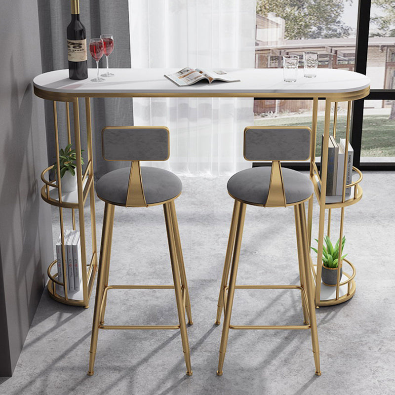 Stone Bar Dining Table Glam Oval Bar Table with Sled Base for Dining Room Clearhalo 'Bar Furniture' 'Bar Tables' 'bar_tables' 'furn' 'furn_bar_tables' 'Furniture' 'furniture_bar_tables' 'Kitchen & Dining Furniture' 4852058