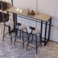 Stone Bar Dining Table Modern Rectangle Bar Table with Double Pedestal Base for Kitchen 55.1"L x 15.7"W x 41.3"H Without Chairs Clearhalo 'Bar Furniture' 'Bar Tables' 'bar_tables' 'furn' 'furn_bar_tables' 'Furniture' 'furniture_bar_tables' 'Kitchen & Dining Furniture' 4852067
