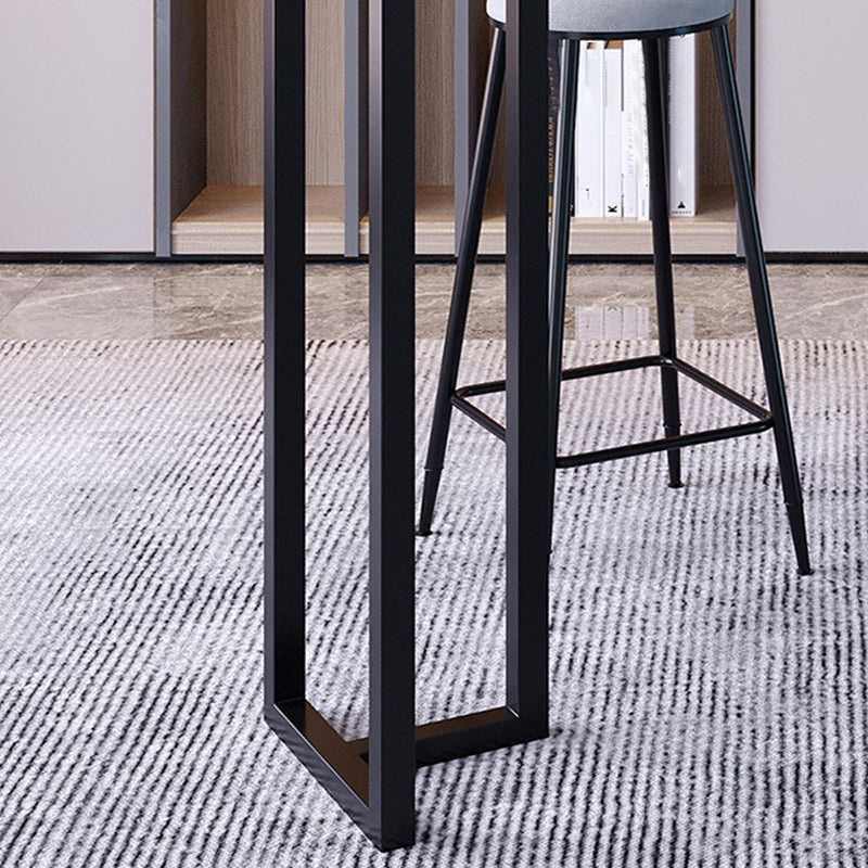 Stone Bar Dining Table Modern Rectangle Bar Table with Double Pedestal Base for Kitchen Clearhalo 'Bar Furniture' 'Bar Tables' 'bar_tables' 'furn' 'furn_bar_tables' 'Furniture' 'furniture_bar_tables' 'Kitchen & Dining Furniture' 4852071