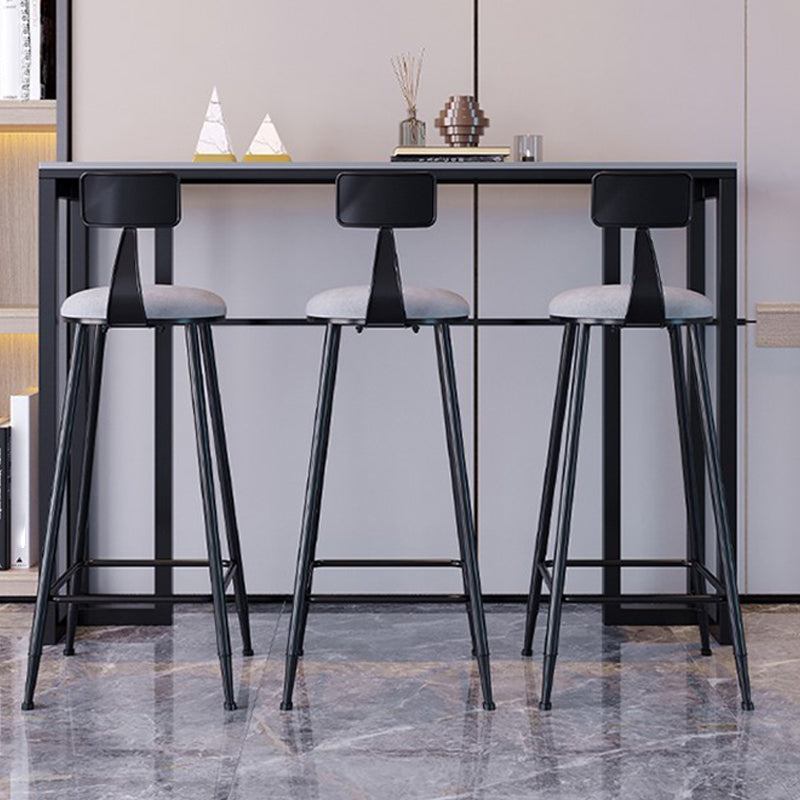 Stone Bar Dining Table Modern Rectangle Bar Table with Double Pedestal Base for Kitchen Clearhalo 'Bar Furniture' 'Bar Tables' 'bar_tables' 'furn' 'furn_bar_tables' 'Furniture' 'furniture_bar_tables' 'Kitchen & Dining Furniture' 4852074