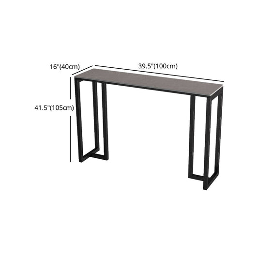 Stone Bar Dining Table Modern Rectangle Bar Table with Double Pedestal Base for Kitchen Clearhalo 'Bar Furniture' 'Bar Tables' 'bar_tables' 'furn' 'furn_bar_tables' 'Furniture' 'furniture_bar_tables' 'Kitchen & Dining Furniture' 4852076