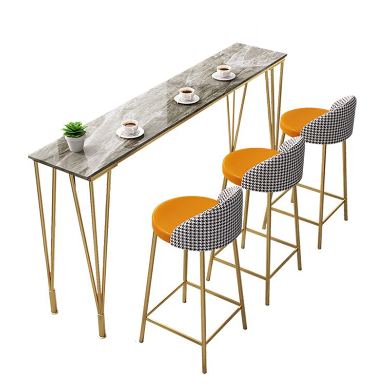 Stone Bar Dining Table Modern Rectangle Bar Table with 4 Legs Base for Dining Room Clearhalo 'Bar Furniture' 'Bar Tables' 'bar_tables' 'furn' 'furn_bar_tables' 'Furniture' 'furniture_bar_tables' 'Kitchen & Dining Furniture' 4852087