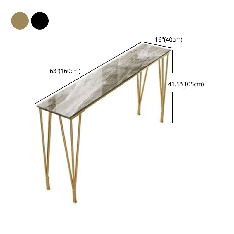 Stone Bar Dining Table Modern Rectangle Bar Table with 4 Legs Base for Dining Room Clearhalo 'Bar Furniture' 'Bar Tables' 'bar_tables' 'furn' 'furn_bar_tables' 'Furniture' 'furniture_bar_tables' 'Kitchen & Dining Furniture' 4852095