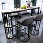 Stone Bar Dining Table ModernOval Bar Table with Sled for Dining Room 47.2"L x 15.7"W x 41.3"H Without Chairs Clearhalo 'Bar Furniture' 'Bar Tables' 'bar_tables' 'furn' 'furn_bar_tables' 'Furniture' 'furniture_bar_tables' 'Kitchen & Dining Furniture' 4852119