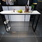 Stone Bar Dining Table ModernOval Bar Table with Sled for Dining Room Clearhalo 'Bar Furniture' 'Bar Tables' 'bar_tables' 'furn' 'furn_bar_tables' 'Furniture' 'furniture_bar_tables' 'Kitchen & Dining Furniture' 4852124