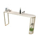 Stone Bar Dining Table Modern Oval Bar Table with Sled Base for Dining Room Gold Without Chairs Clearhalo 'Bar Furniture' 'Bar Tables' 'bar_tables' 'furn' 'furn_bar_tables' 'Furniture' 'furniture_bar_tables' 'Kitchen & Dining Furniture' 4852135