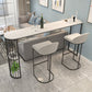 Stone Bar Dining Table Modern Oval Bar Table with Sled Base for Dining Room 63"L x 15.7"W x 41.3"H Black Without Chairs Clearhalo 'Bar Furniture' 'Bar Tables' 'bar_tables' 'furn' 'furn_bar_tables' 'Furniture' 'furniture_bar_tables' 'Kitchen & Dining Furniture' 4852137