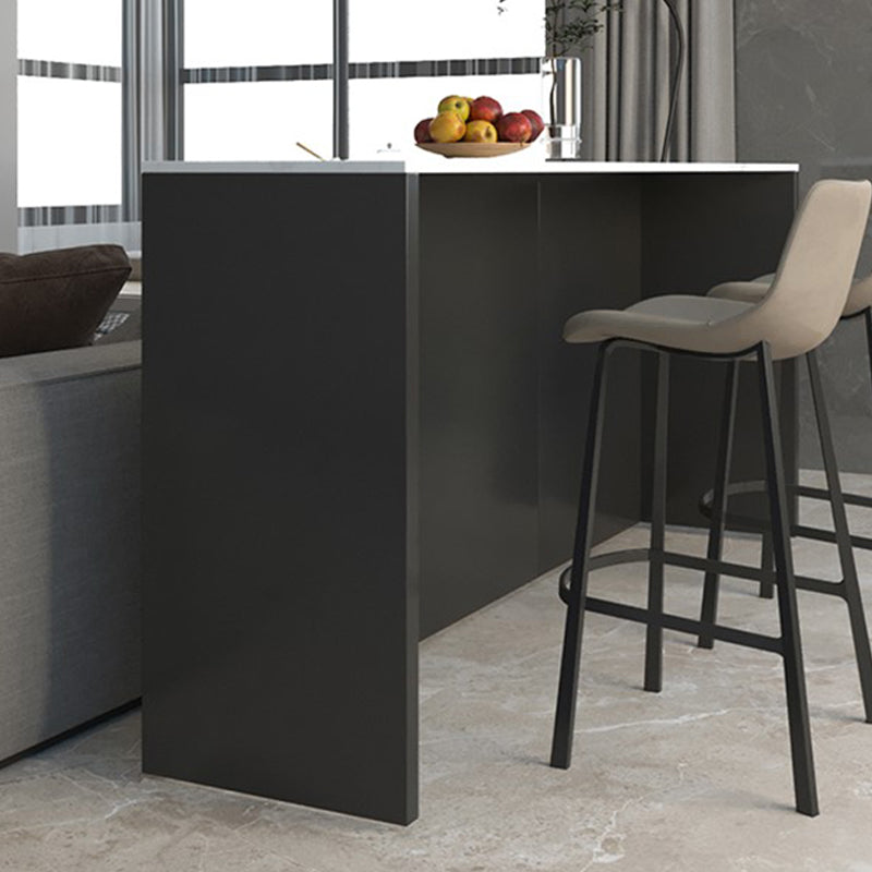 Stone Bar Dining Table Modern Rectangle Bar Table with Double Pedestal for Dining Room Clearhalo 'Bar Furniture' 'Bar Tables' 'bar_tables' 'furn' 'furn_bar_tables' 'Furniture' 'furniture_bar_tables' 'Kitchen & Dining Furniture' 4852152