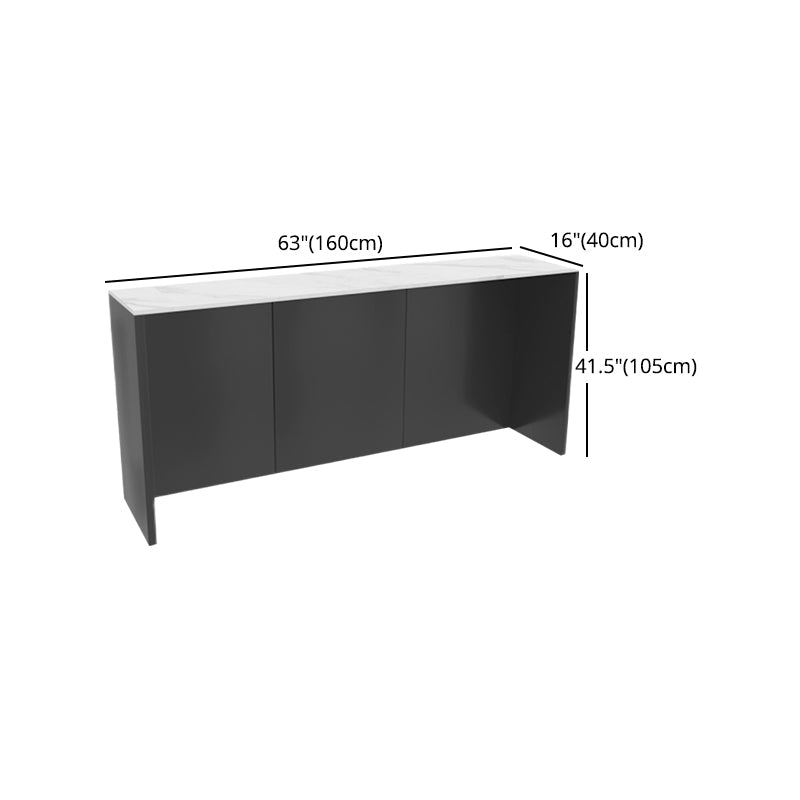 Stone Bar Dining Table Modern Rectangle Bar Table with Double Pedestal for Dining Room Clearhalo 'Bar Furniture' 'Bar Tables' 'bar_tables' 'furn' 'furn_bar_tables' 'Furniture' 'furniture_bar_tables' 'Kitchen & Dining Furniture' 4852156
