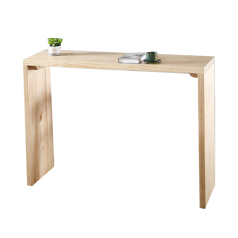 Solid Wood Bar Dining Table Industrial Bar Table with Sled Base Wood No Storage Space Clearhalo 'Bar Furniture' 'Bar Tables' 'bar_tables' 'Furniture' 'furniture_bar_tables' 'Kitchen & Dining Furniture' 4852160